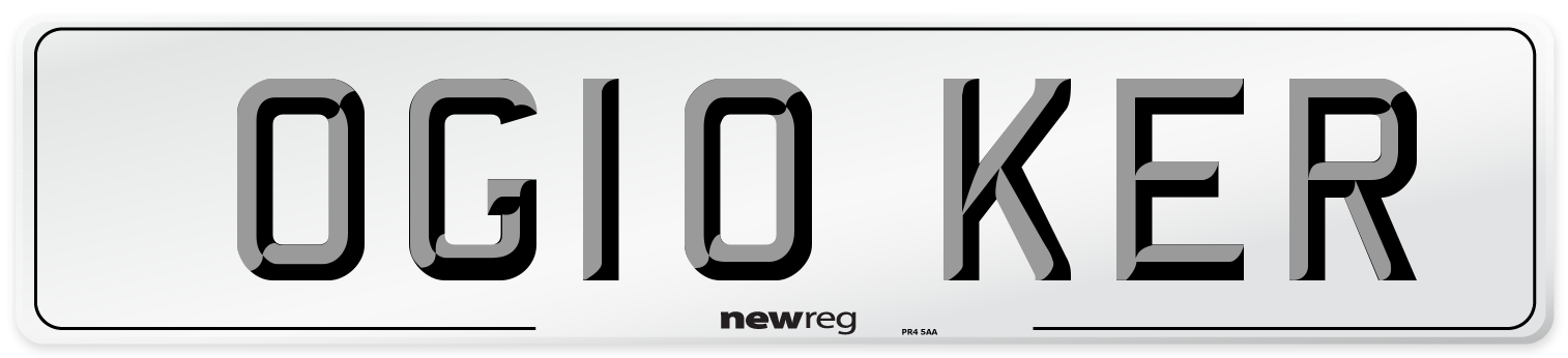 OG10 KER Number Plate from New Reg